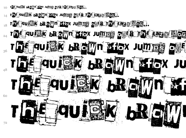 Persona Non Grata font waterfall